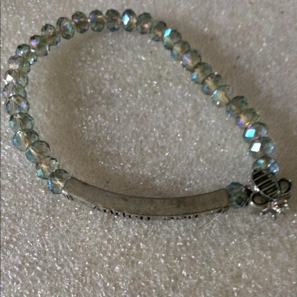 Bee happy aura crystal stretch bracelet